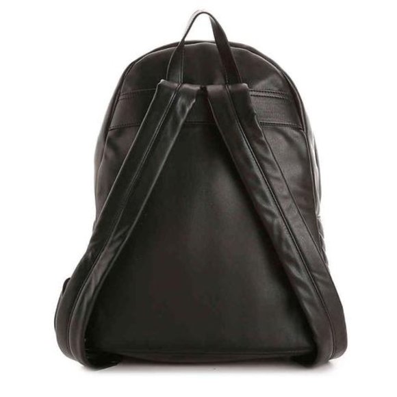 Aldo With Attached Wallet Black Quilted Leathergold Backpack